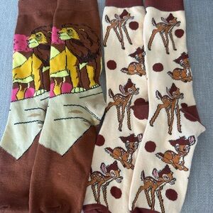 Disney Brown and Cream Animal Patterned Socks